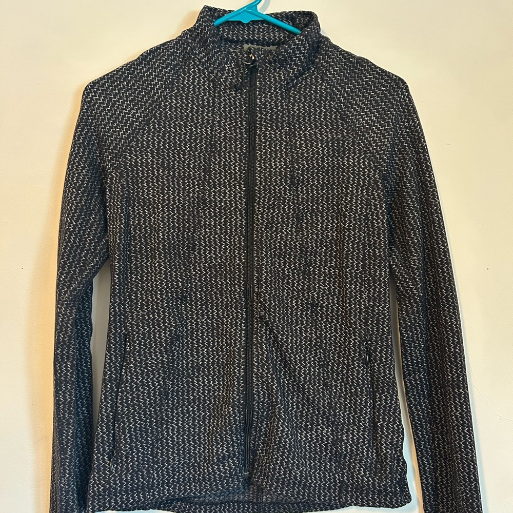 Athleta Black and White Utility Jacket with High Collar